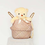 Boho Decor Striped Wicker Storage Baskets