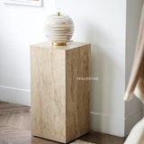 Beige Travertine Side Table