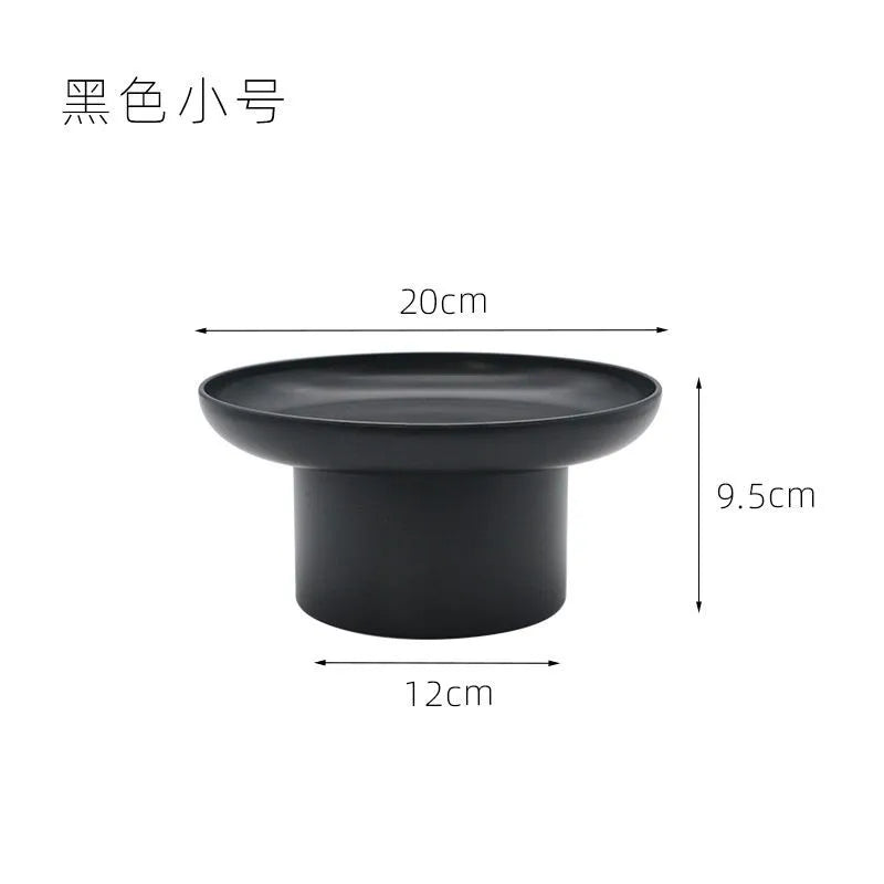 Round Black Pedestal Tray