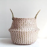Boho Decor Striped Wicker Storage Baskets