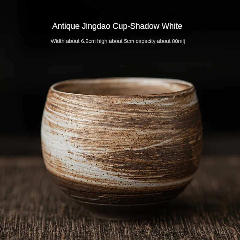 Japanese Style Handmade Stoneware Tea Cup & Bowl