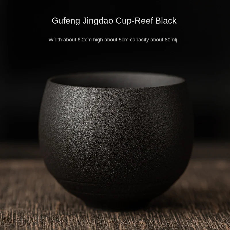 Japanese Style Handmade Stoneware Tea Cup & Bowl