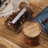 Wooden & Glass Storage Jars