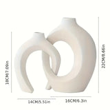 Hollow Nordic Modern Ceramic Vase - Set of 2