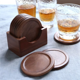 Solid Walnut Wood Coasters 6pcs/set