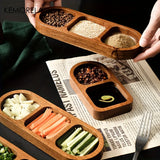 Wooden 2 and 3 Grid Condiment Plate