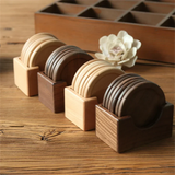 Solid Walnut Wood Coasters 6pcs/set