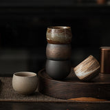 Japanese Style Handmade Stoneware Tea Cup & Bowl