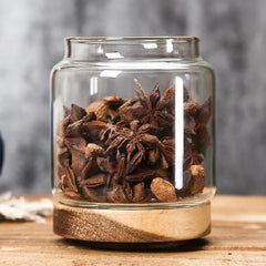 Wooden & Glass Storage Jars
