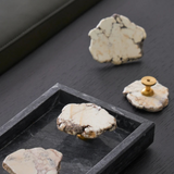 Natural White Turquoise Marble Handle & Hooks