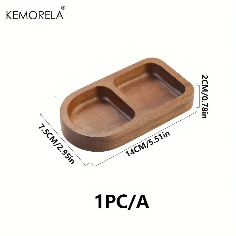 Wooden 2 and 3 Grid Condiment Plate