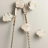 Natural White Turquoise Marble Handle & Hooks