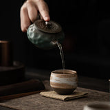 Japanese Style Handmade Stoneware Tea Cup & Bowl