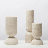 Cylindrical Stone Statues & Candle Holders