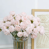 27 Head Rose Pink Peony Silk Artificial Flowers