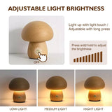 Night Light Wooden Mushroom