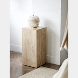 Beige Travertine Side Table