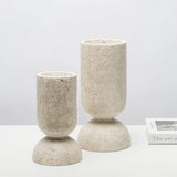 Cylindrical Stone Statues & Candle Holders