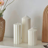 Striped Column Candles