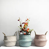 Boho Decor Striped Wicker Storage Baskets
