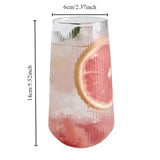 1pc 500ml Vertical Striped Drinking Glasses